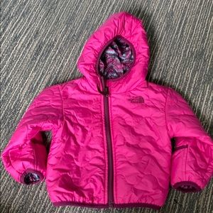 North face reversible baby girls jacket